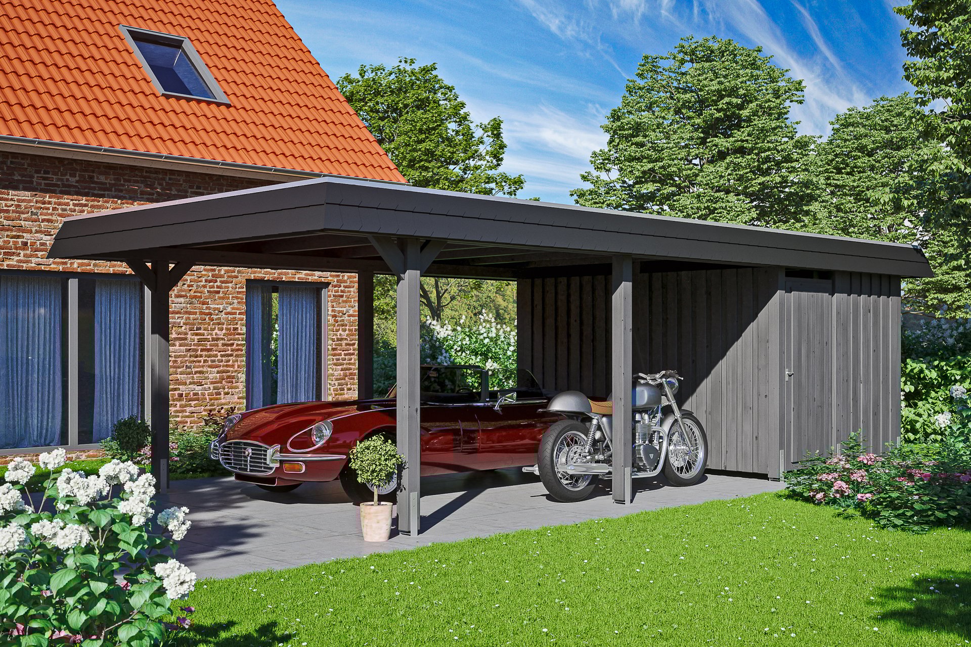 Carport Wendland mit Abstellraum 1 Carport Wendland mit Abstellraum