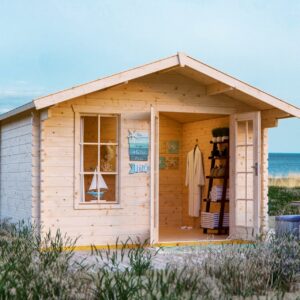 Gartenhaus Langesund , mit Vordach 80cm natur