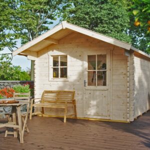 Gartenhaus Narvik 1, mit Vordach 80cm natur