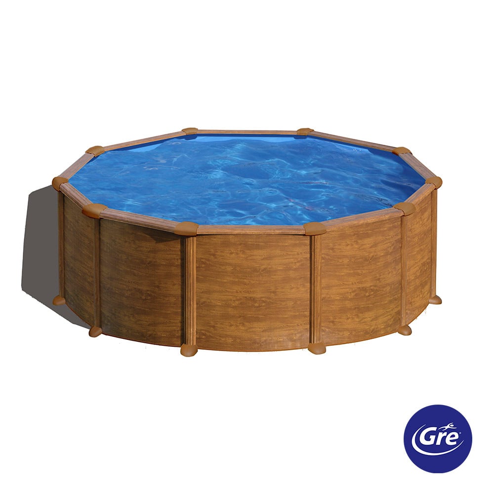 Stahlwand-Pool MAURITIUS Holzdekor 1 Stahlwand-Pool MAURITIUS Holzdekor