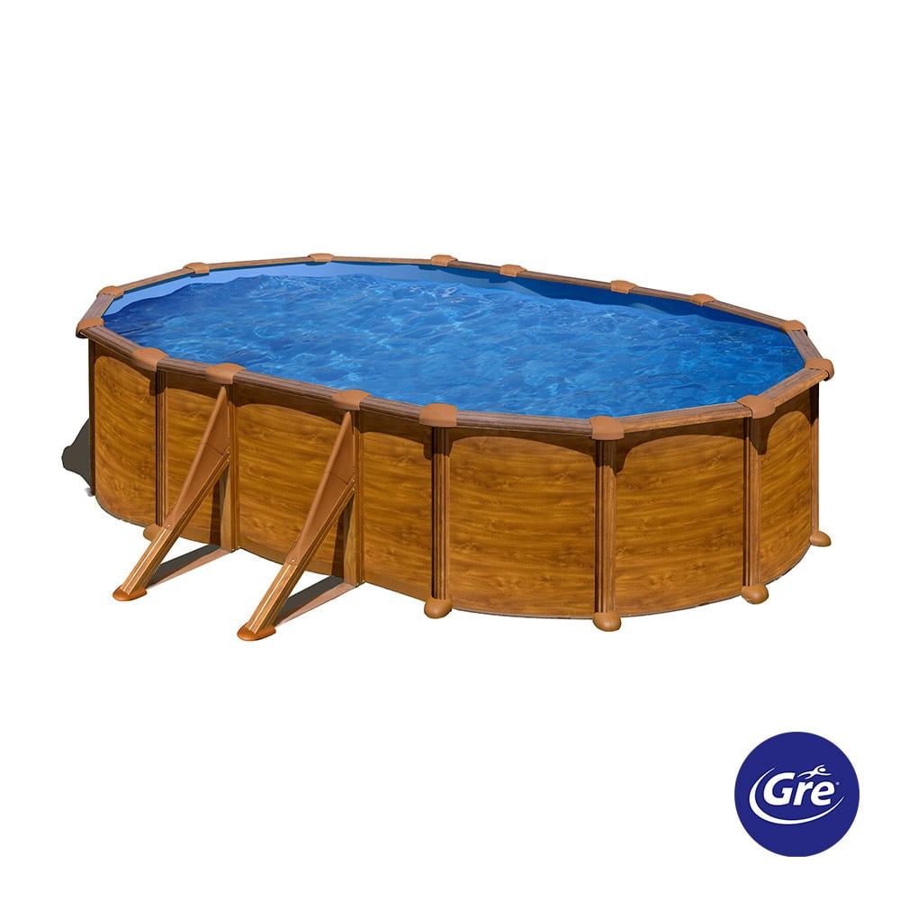 Stahlwand-Pool MAURITIUS Holzdekor 1 Stahlwand-Pool MAURITIUS Holzdekor