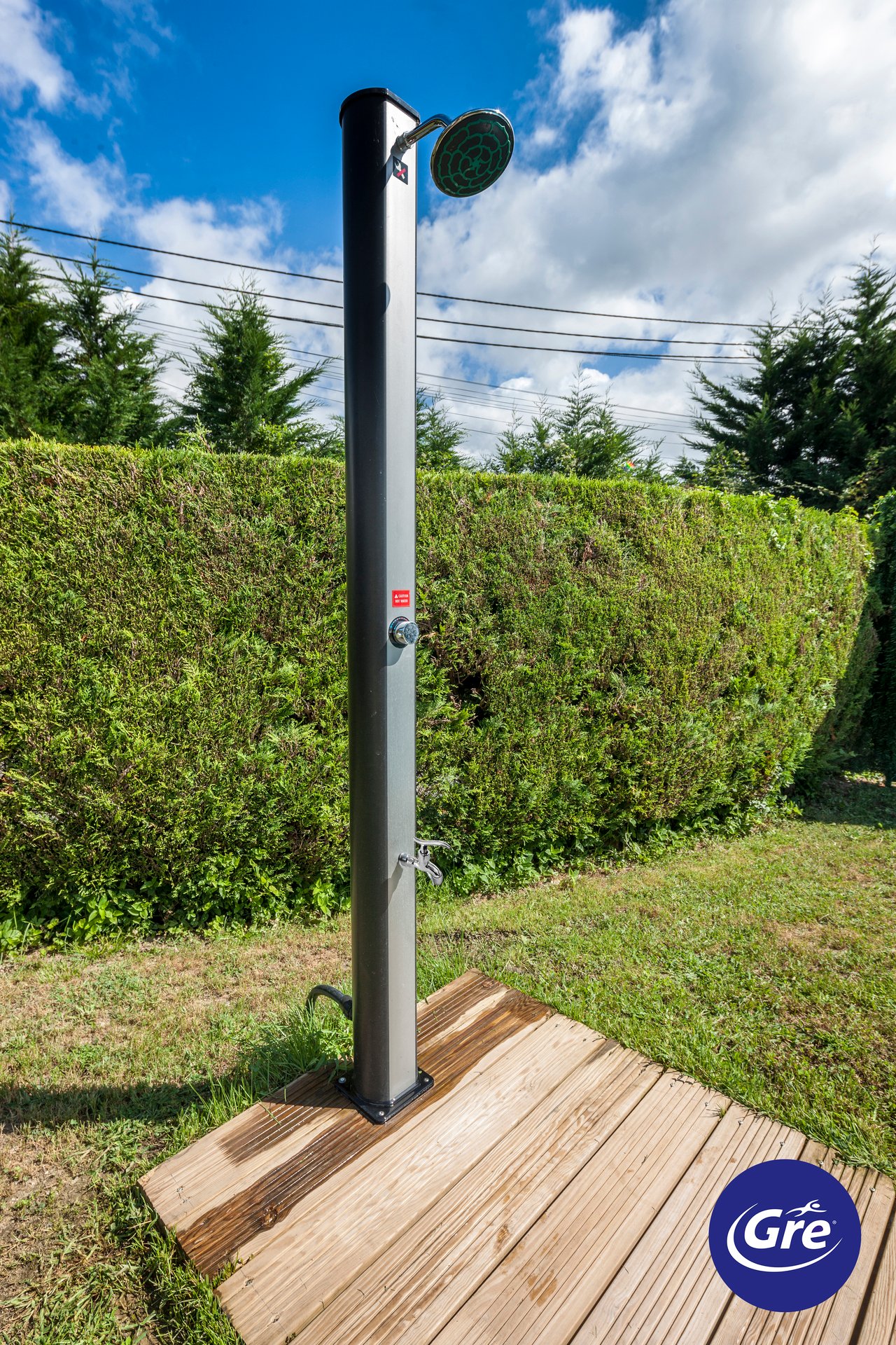 PVC Solardusche mit Fußdusche, 35l, aluminium 1 PVC Solardusche mit Fußdusche, 35l, aluminium