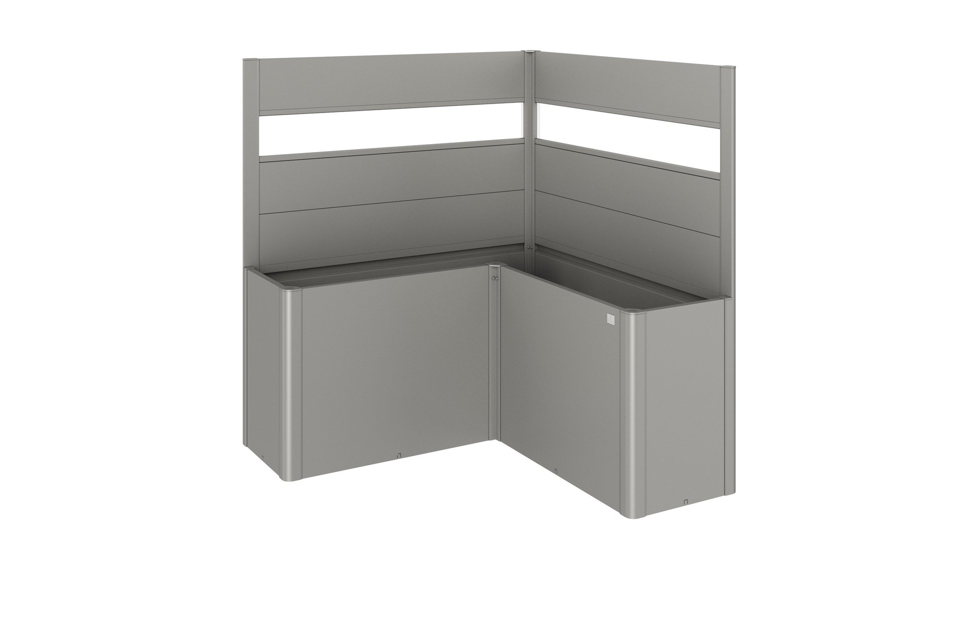 Sichtschutz zu Pflanzbeet Belvedere L-Form mit Acrylglas 1 Sichtschutz zu Pflanzbeet Belvedere L-Form mit Acrylglas