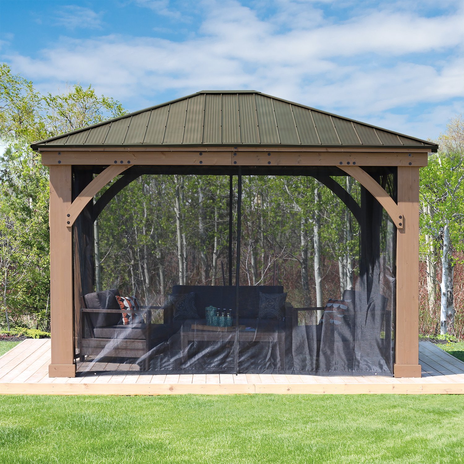 Moskitonetz Holzpavillon 1 Moskitonetz Holzpavillon