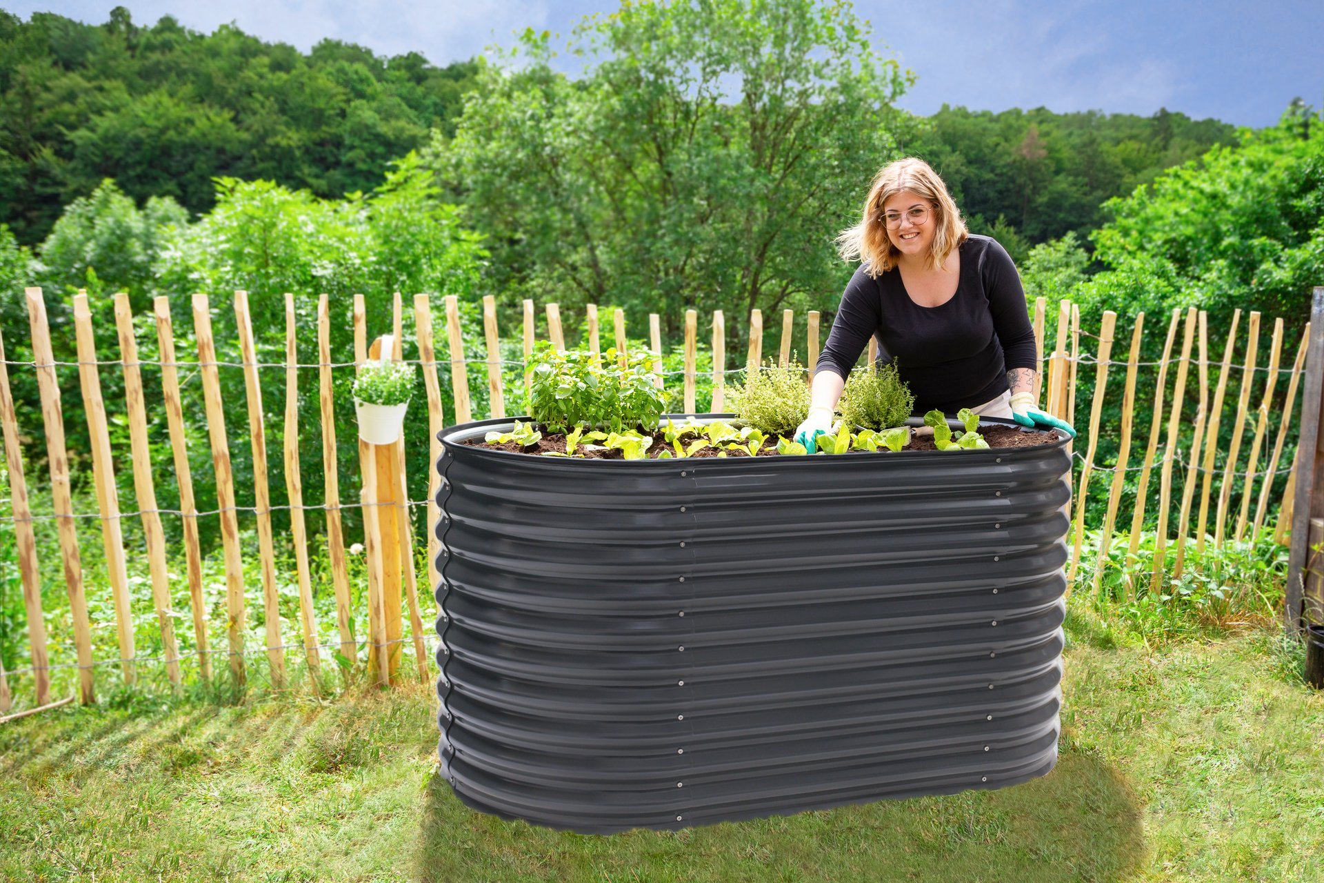 Metall Hochbeet Oval 160 cm 1 Metall Hochbeet Oval 160 cm