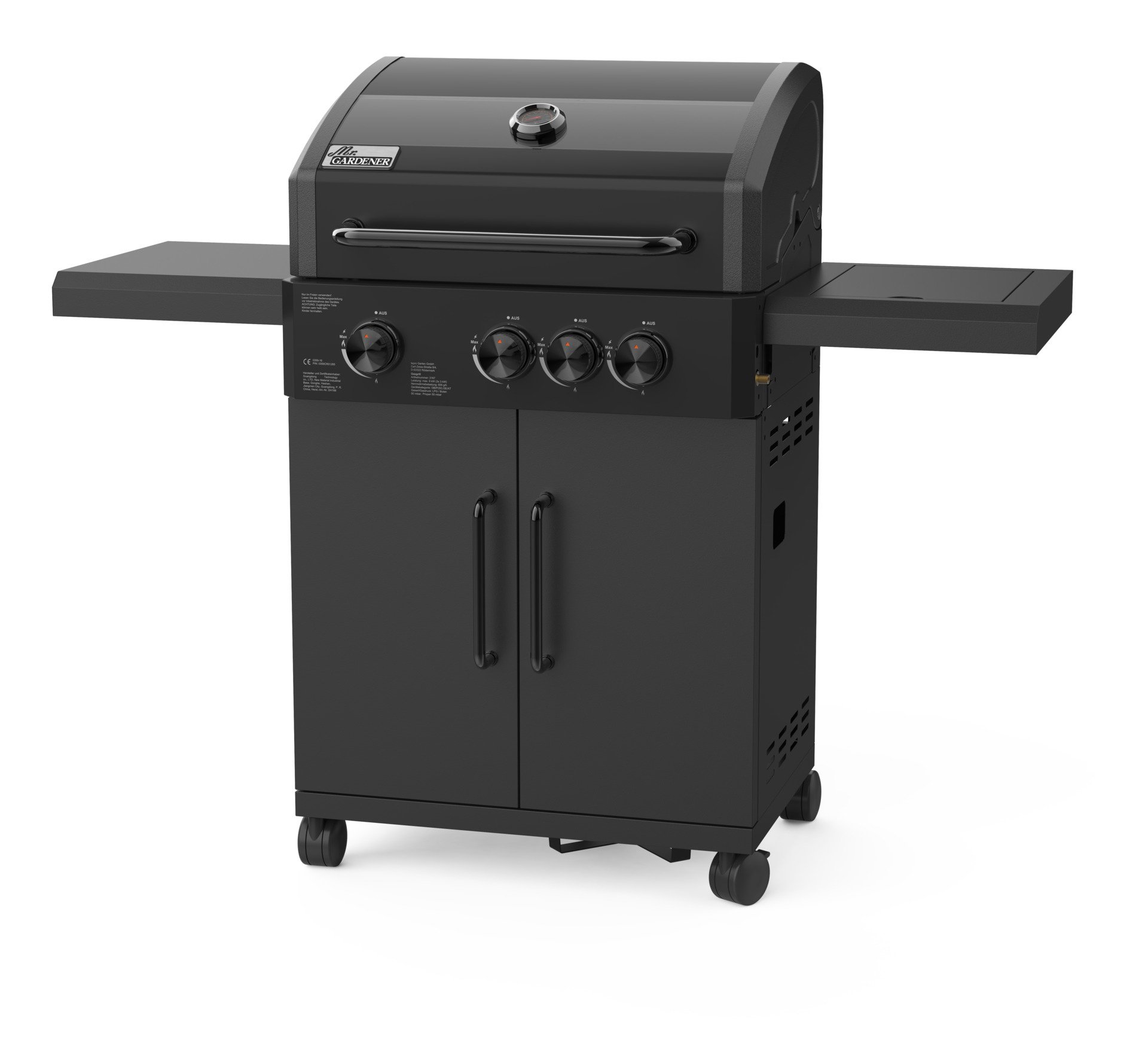 Gasgrill Minnesota 3, Seitenkocher, schwarz 1 Gasgrill Minnesota 3, Seitenkocher, schwarz