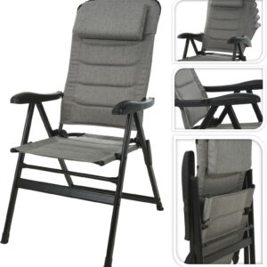 Camping-Klappstuhl, Aluminium, gepolstert