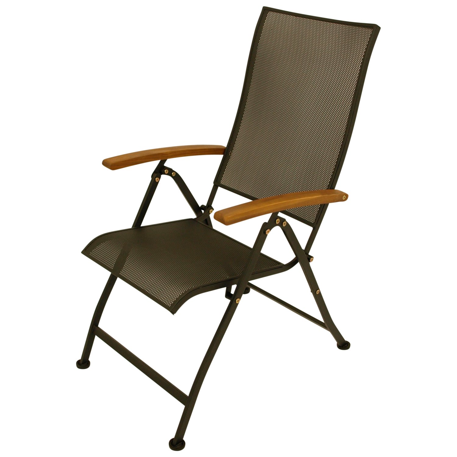 Klappsessel Steckmetall, Akazie-Armlehnen 1 Klappsessel Steckmetall, Akazie-Armlehnen