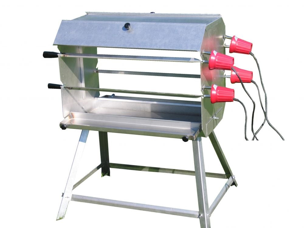 Mutzbratengrill mit 4 Spießen für 52 Portionen 1 Mutzbratengrill mit 4 Spießen für 52 Portionen