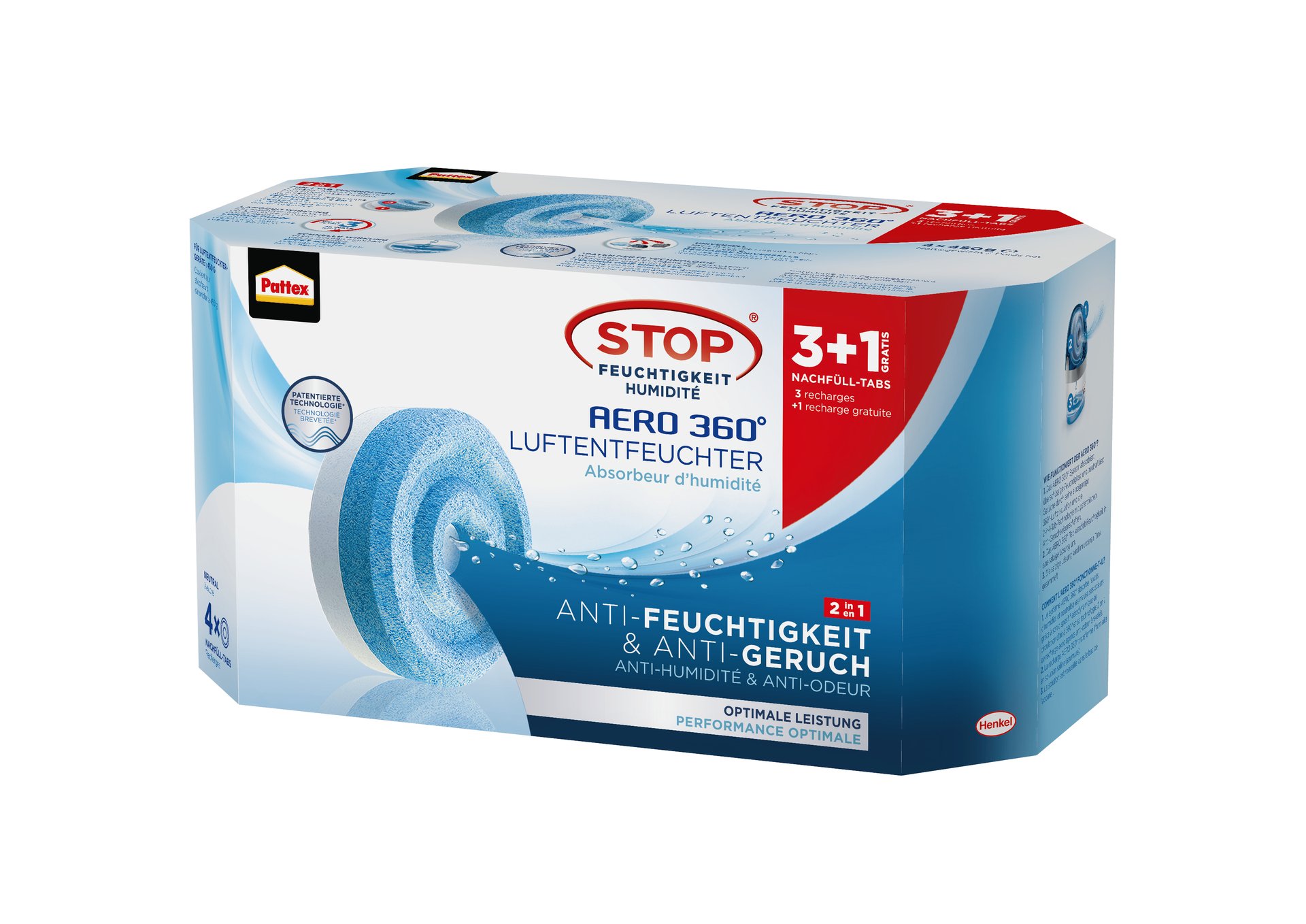 AERO 360° Neutral Tabs Nachfüllpack, 3+1 x 450 g 1 AERO 360° Neutral Tabs Nachfüllpack, 3+1 x 450 g