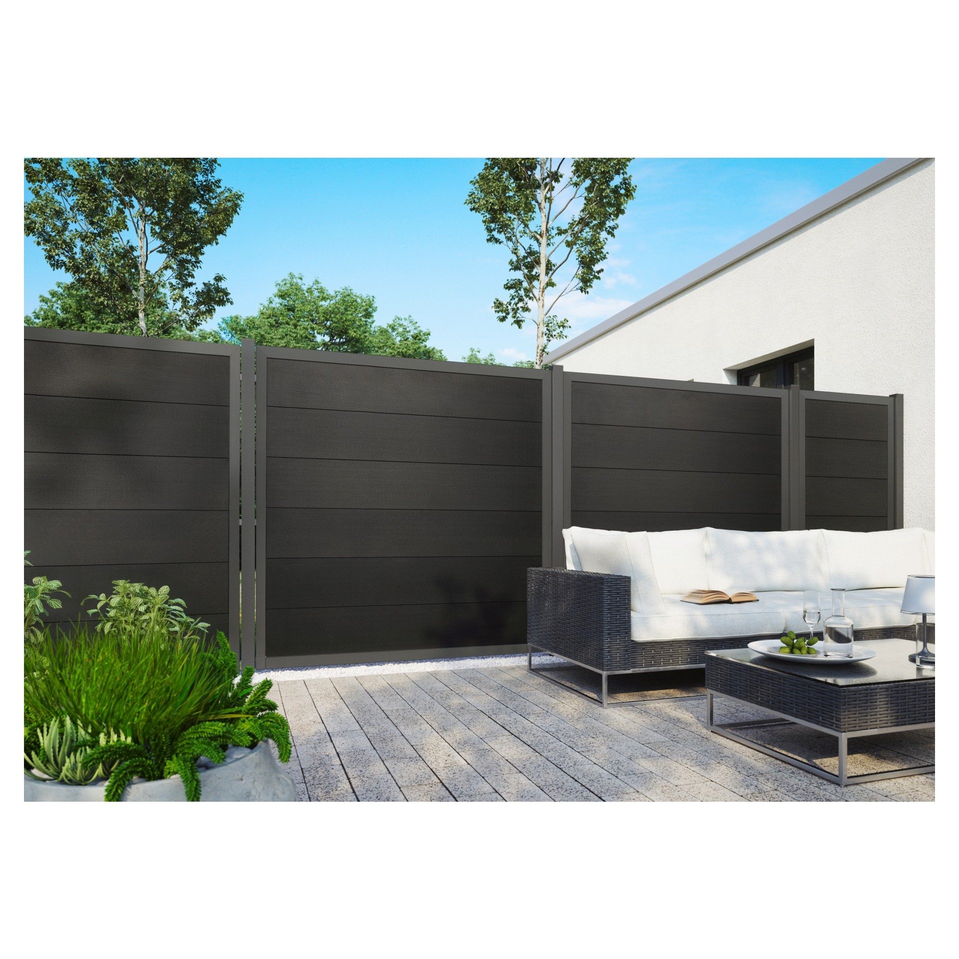 MALÖ WPC-Zaun ANTHRAZIT 180x180 cm 1 MALÖ WPC-Zaun ANTHRAZIT 180x180 cm