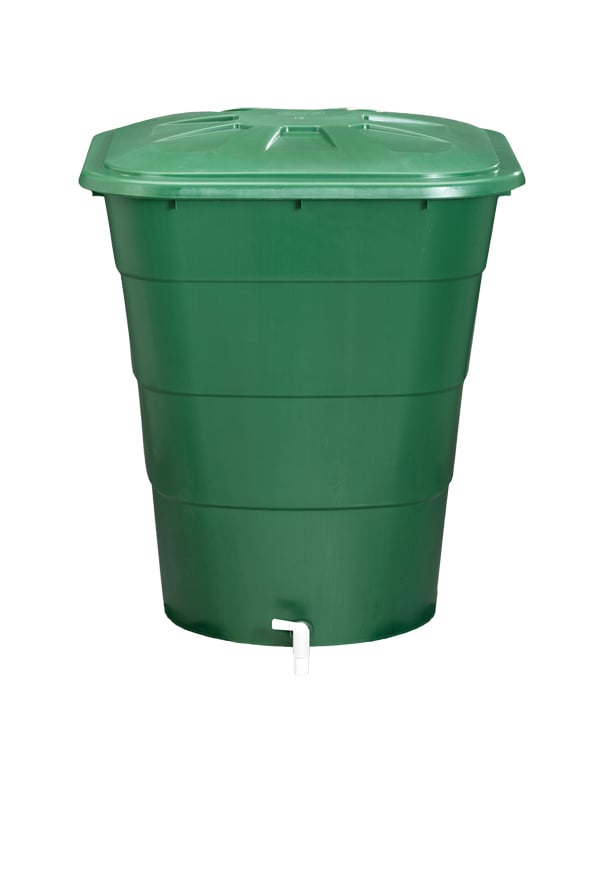 Regentonne mit Deckel und Hahn 1 Regentonne mit Deckel und Hahn