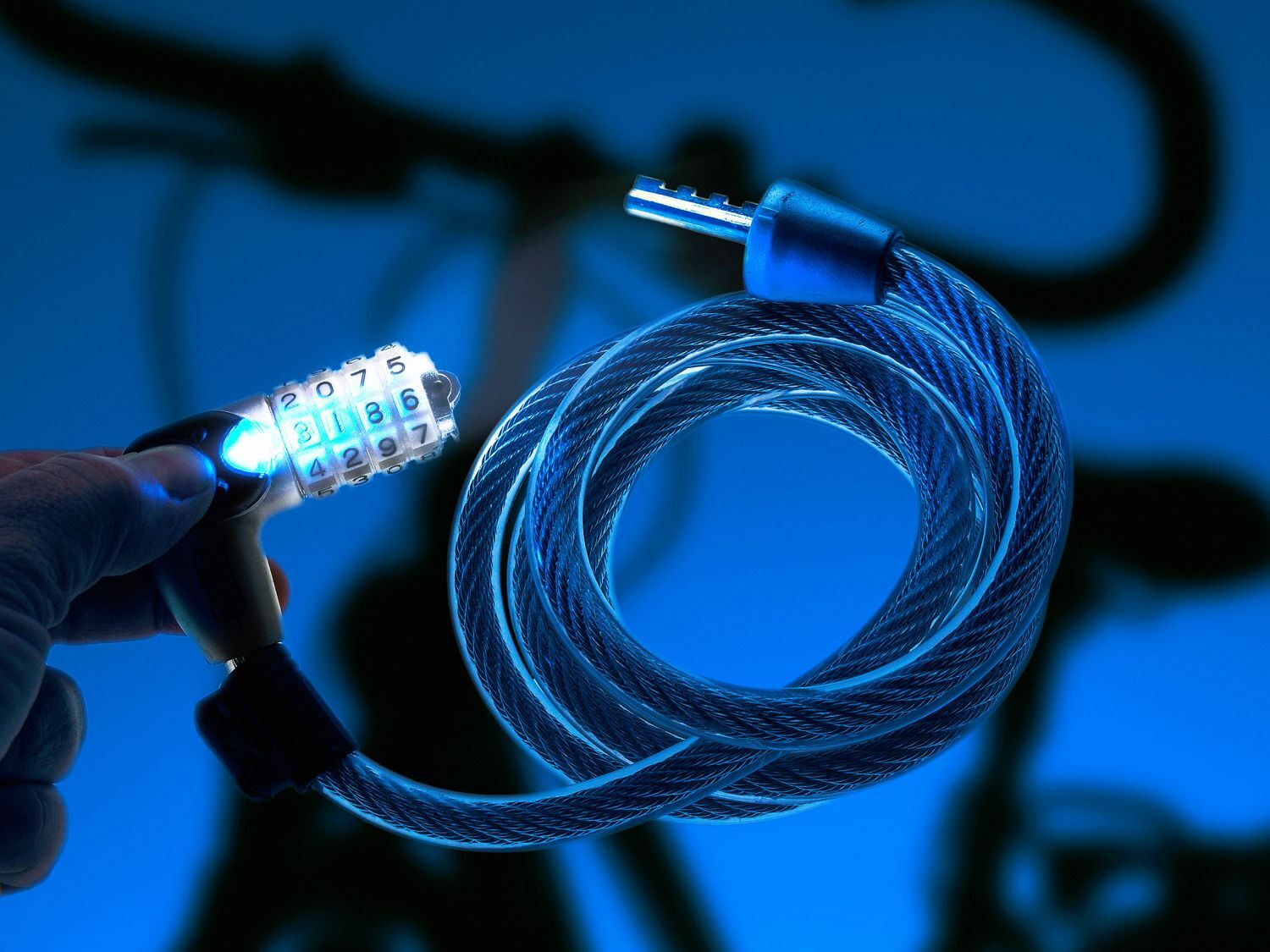 Spiral-Seilschloss mit Licht 230180L 1 Spiral-Seilschloss mit Licht 230180L