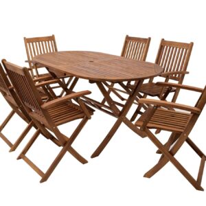 Klappgarnitur BENITA 7-teilig, Akazie geölt