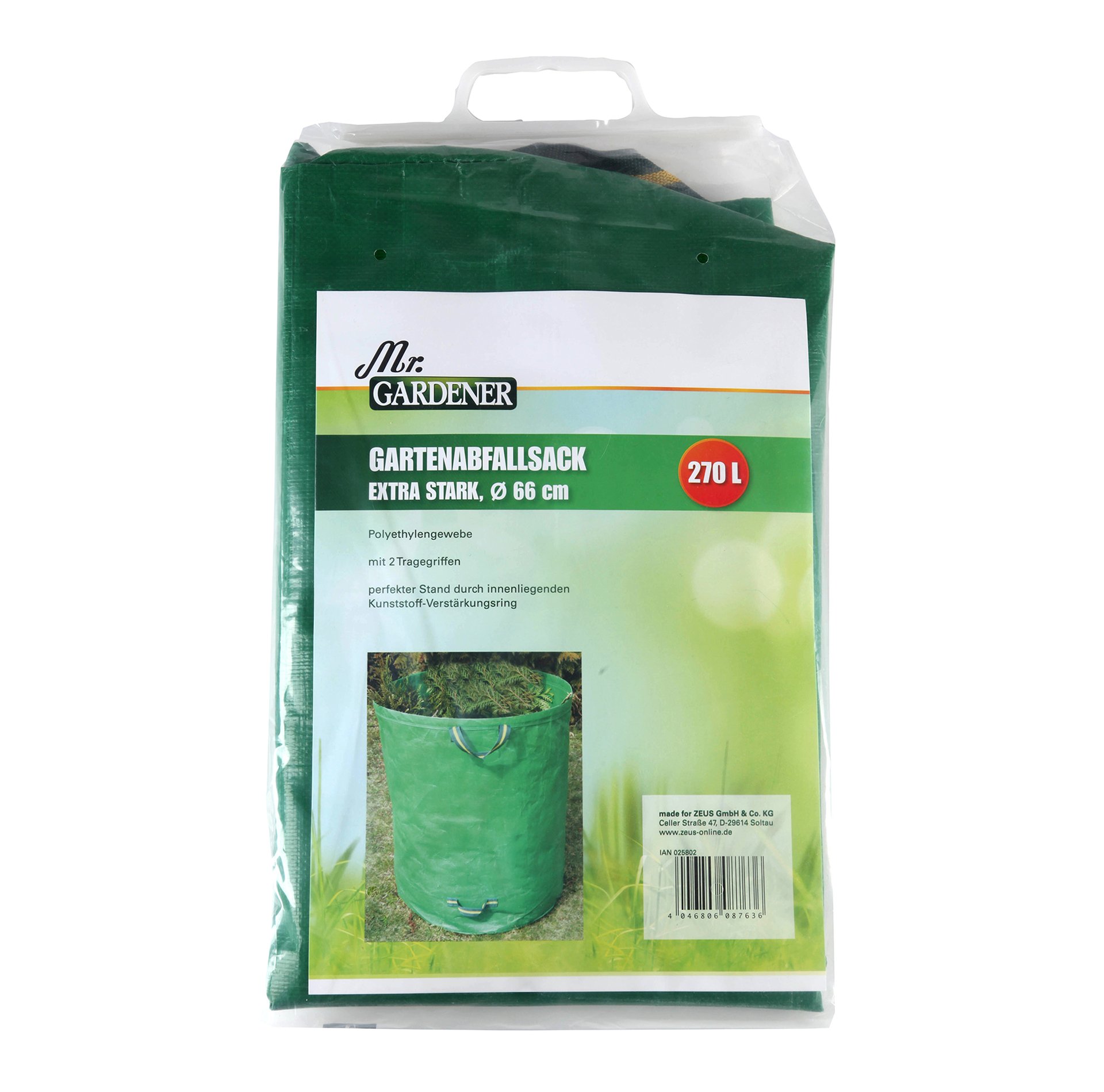 Gartenabfallsack 270L Pe 260 g/m² Gruen 1 Gartenabfallsack 270L Pe 260 g/m² Gruen
