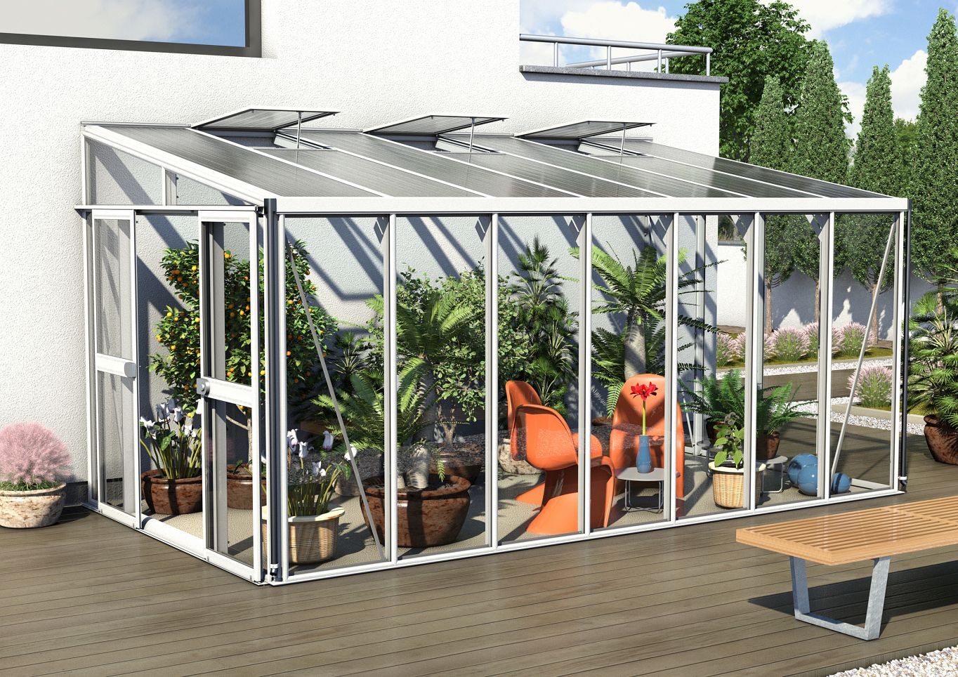 Gewächshaus Helena 11900 hybrid, weiß 1 Gewächshaus Helena 11900 hybrid, weiß