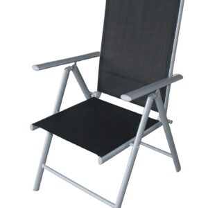 Klappsessel Alu + Textilene schwarz 2-er Set