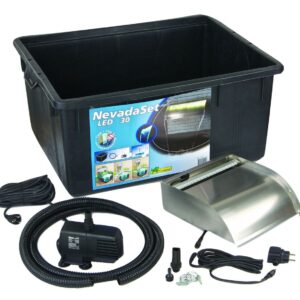 Wasserfall-Set Nevada LED, Becken und Pumpe