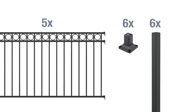 Grundset Zierzaun Circle 10m 1 Grundset Zierzaun Circle 10m