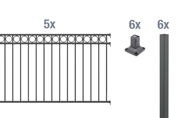 Grundset Zierzaun Circle 10m 1 Grundset Zierzaun Circle 10m