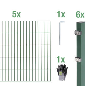 Doppelstab-Zaunmatten-Grundset inkl. Handschuh