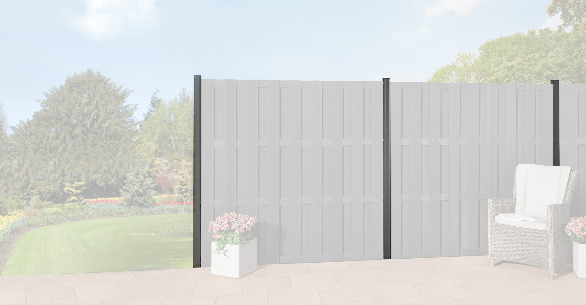 Alu-Pfosten für WPC Steckzaun 1 Alu-Pfosten für WPC Steckzaun