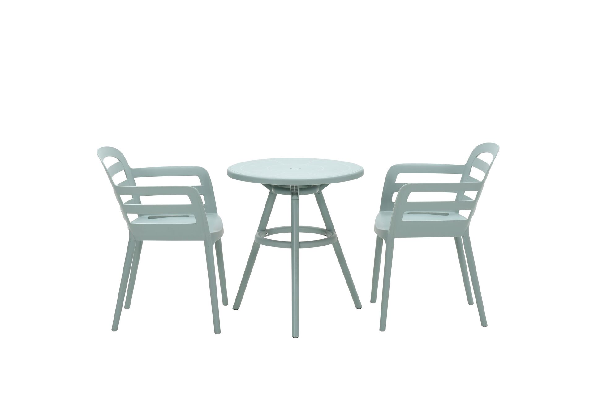 Marino Tisch Kunststoff soft green mit Sonnenschirmloch 1 Marino Tisch Kunststoff soft green mit Sonnenschirmloch