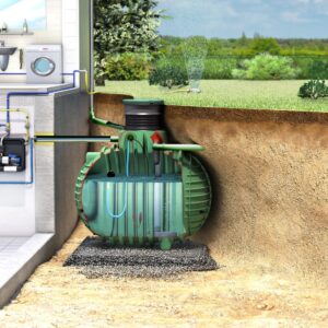 COLUMBUS Regenwasser-Erdtank Haus PROline, grün, oval