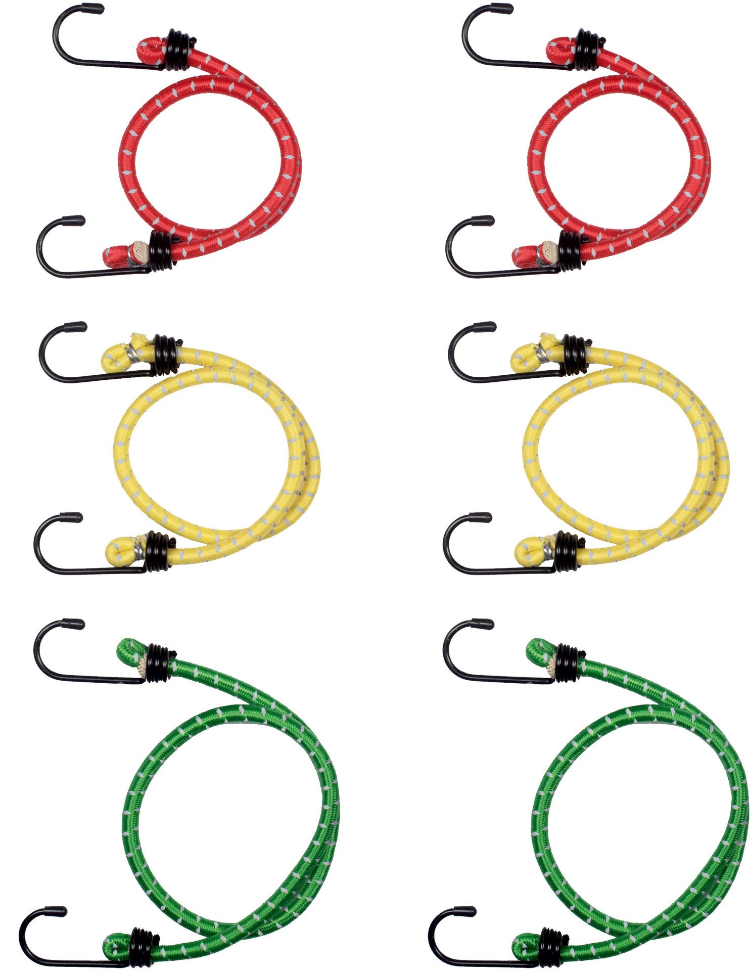 Gepäckspanner Set 6-teilig, reflektierend 1 Gepäckspanner Set 6-teilig, reflektierend