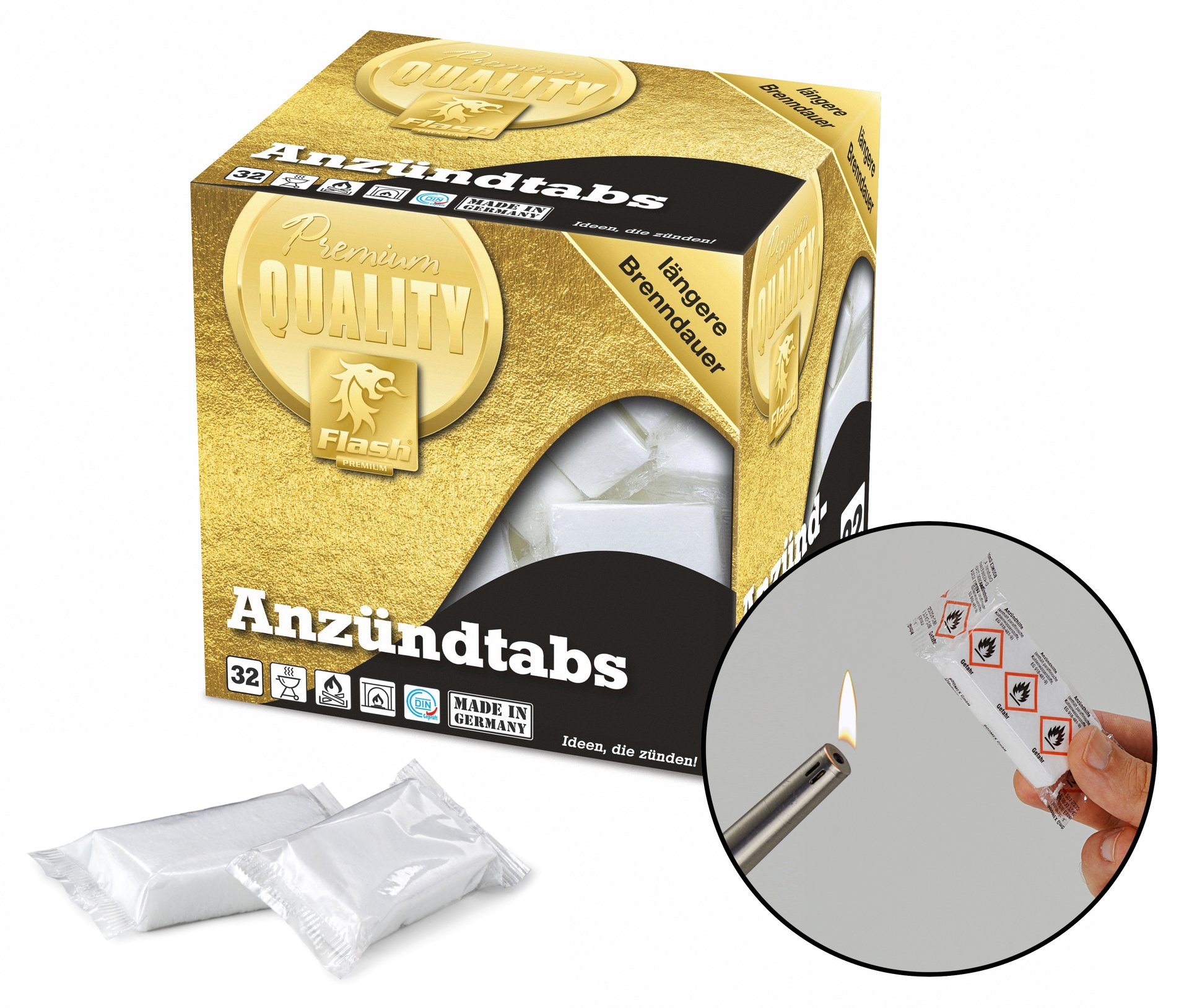 Gold Paraffinanzünder 1 Gold Paraffinanzünder
