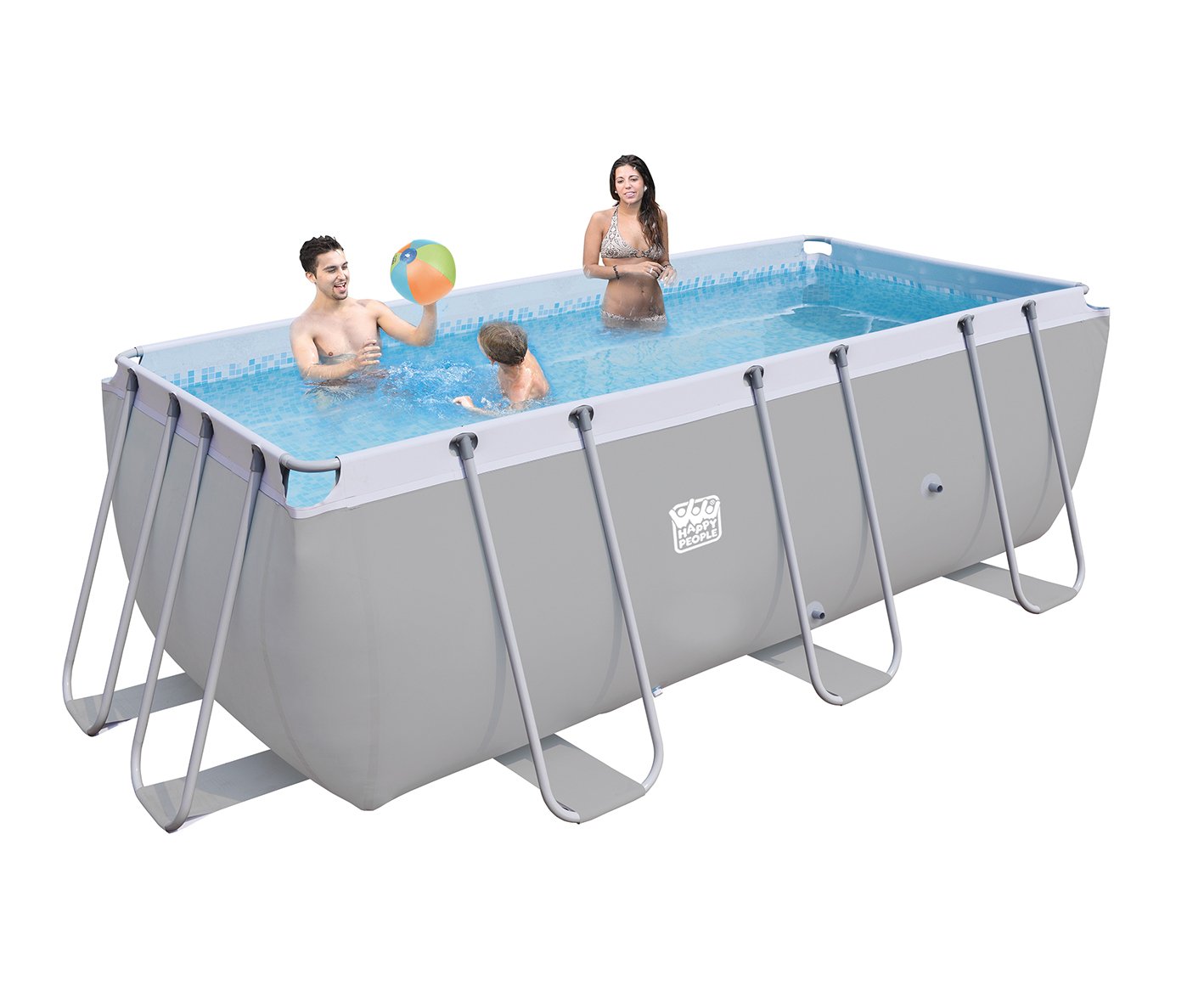 Stahlrahmenpool-Set Filterpumpe, rechteckig, 400x207x122cm