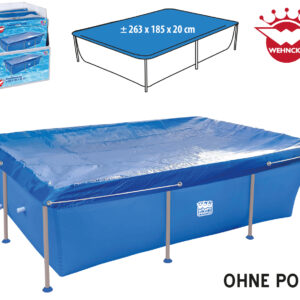 Poolabdeckung mit Gummizug, blau