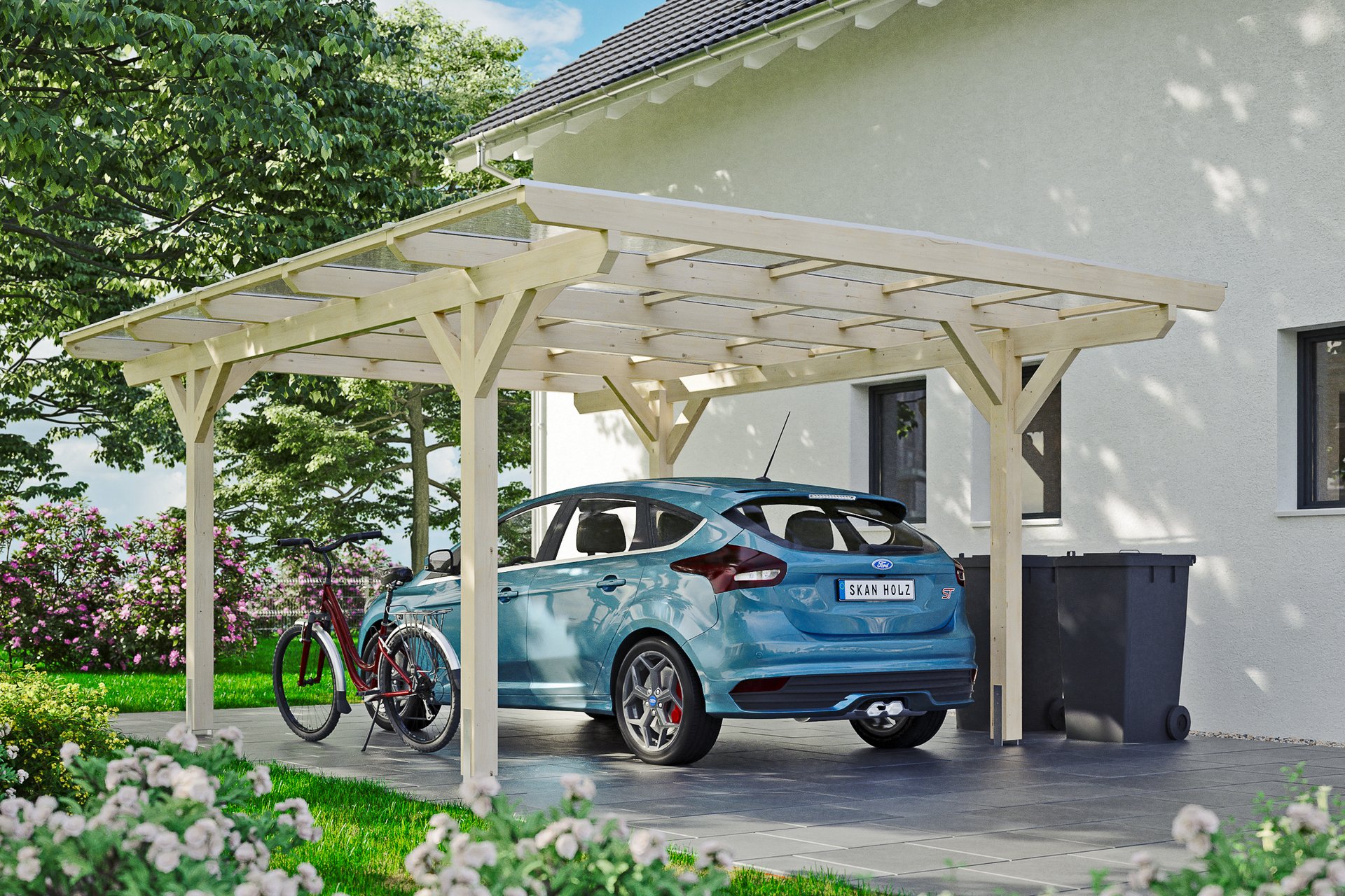 Carport Odenwald gerade Kopfbänder 1 Carport Odenwald gerade Kopfbänder