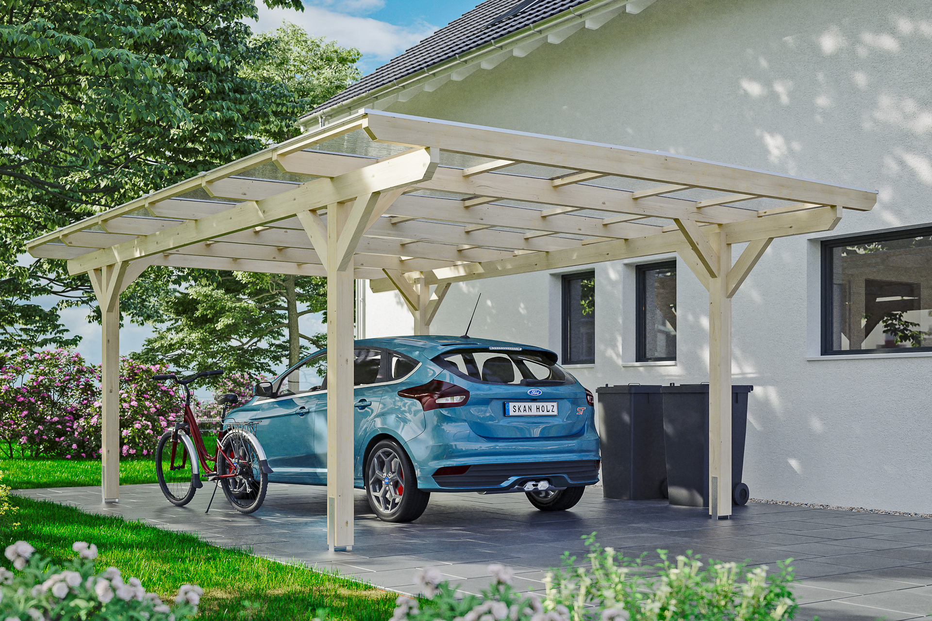 Carport Odenwald gerade Kopfbänder 1 Carport Odenwald gerade Kopfbänder