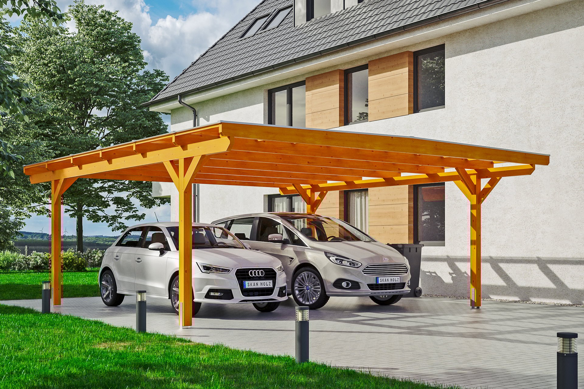 Carport Odenwald gerade Kopfbänder 1 Carport Odenwald gerade Kopfbänder