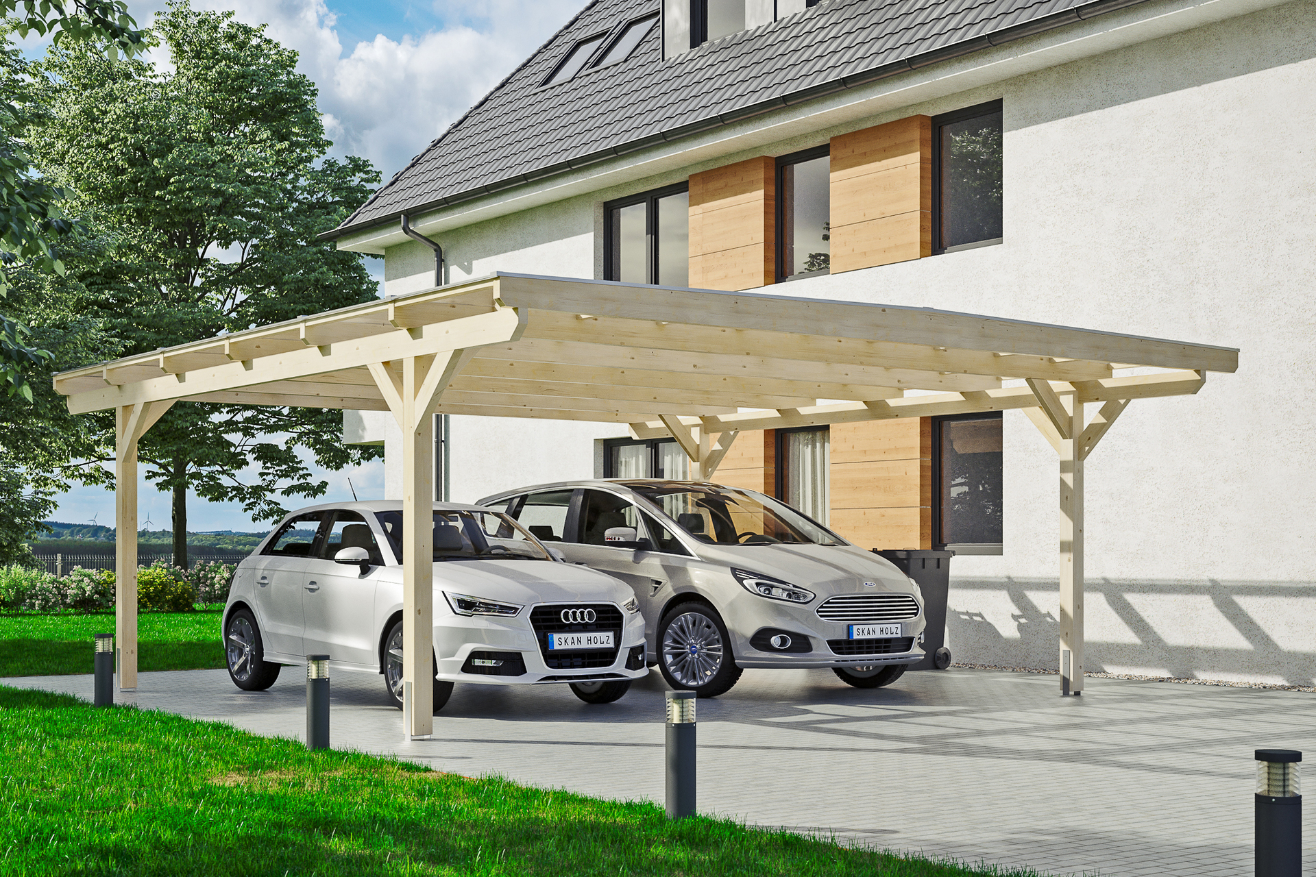 Carport Odenwald gerade Kopfbänder 1 Carport Odenwald gerade Kopfbänder