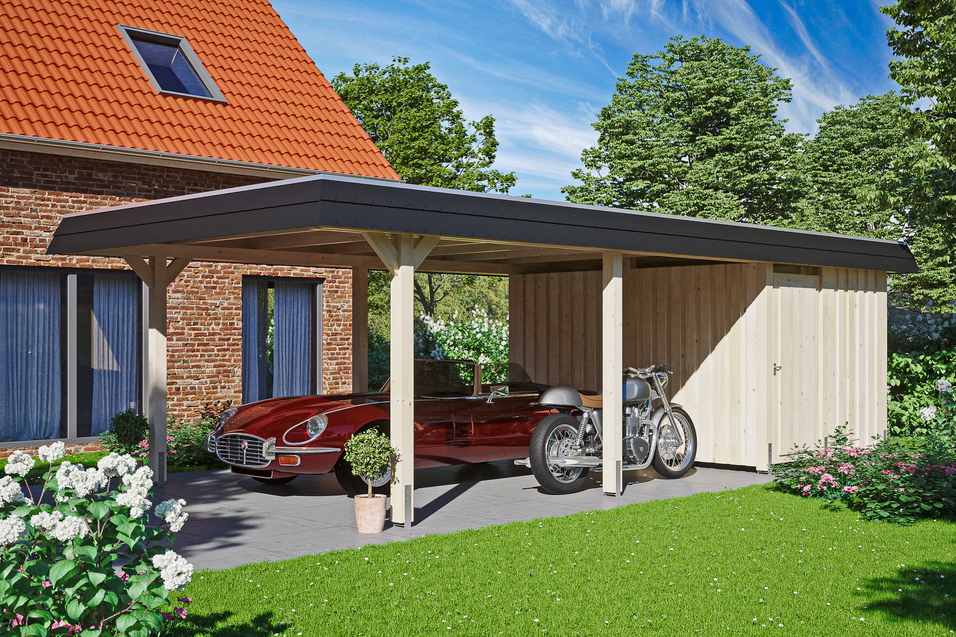 Carport Wendland mit Abstellraum 1 Carport Wendland mit Abstellraum