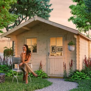 Gartenhaus Como, mit Vordach natur