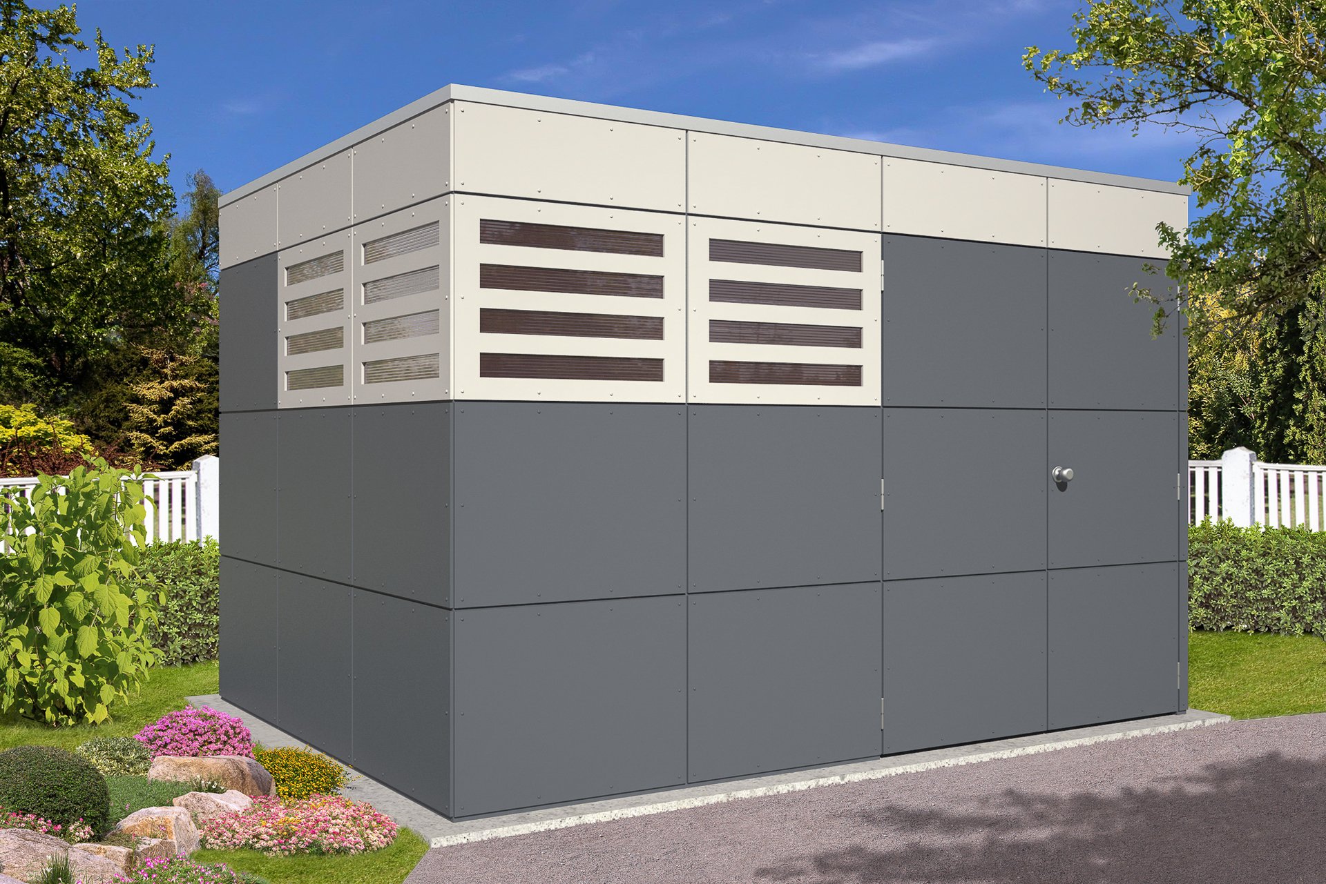 Gartenhaus Perth schiefergrau 1 Gartenhaus Perth schiefergrau