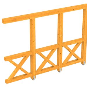 Seitenwand Andreaskreuz, Wandanbau Fichte