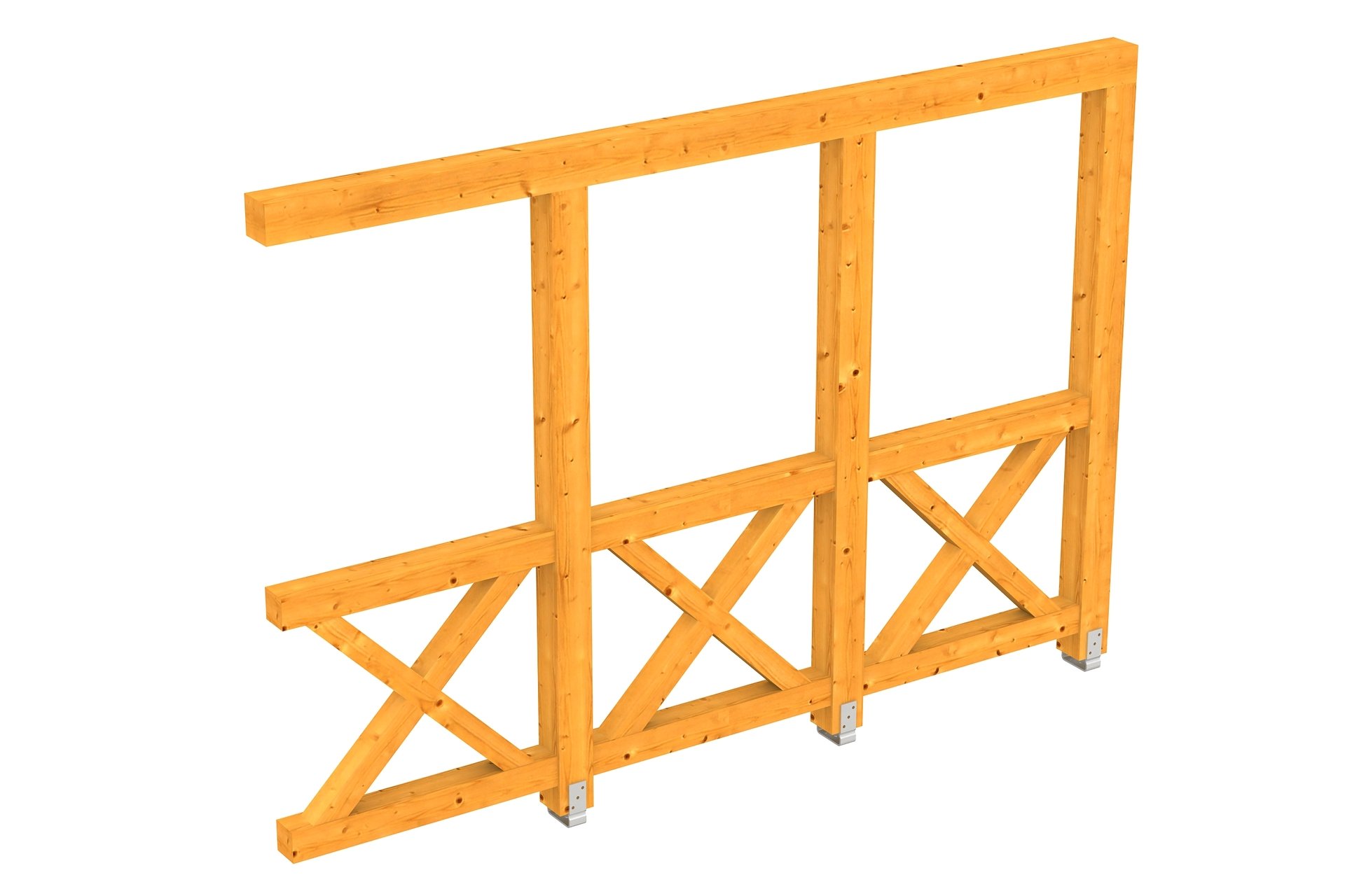 Seitenwand Andreaskreuz, Wandanbau Fichte 1 Seitenwand Andreaskreuz, Wandanbau Fichte