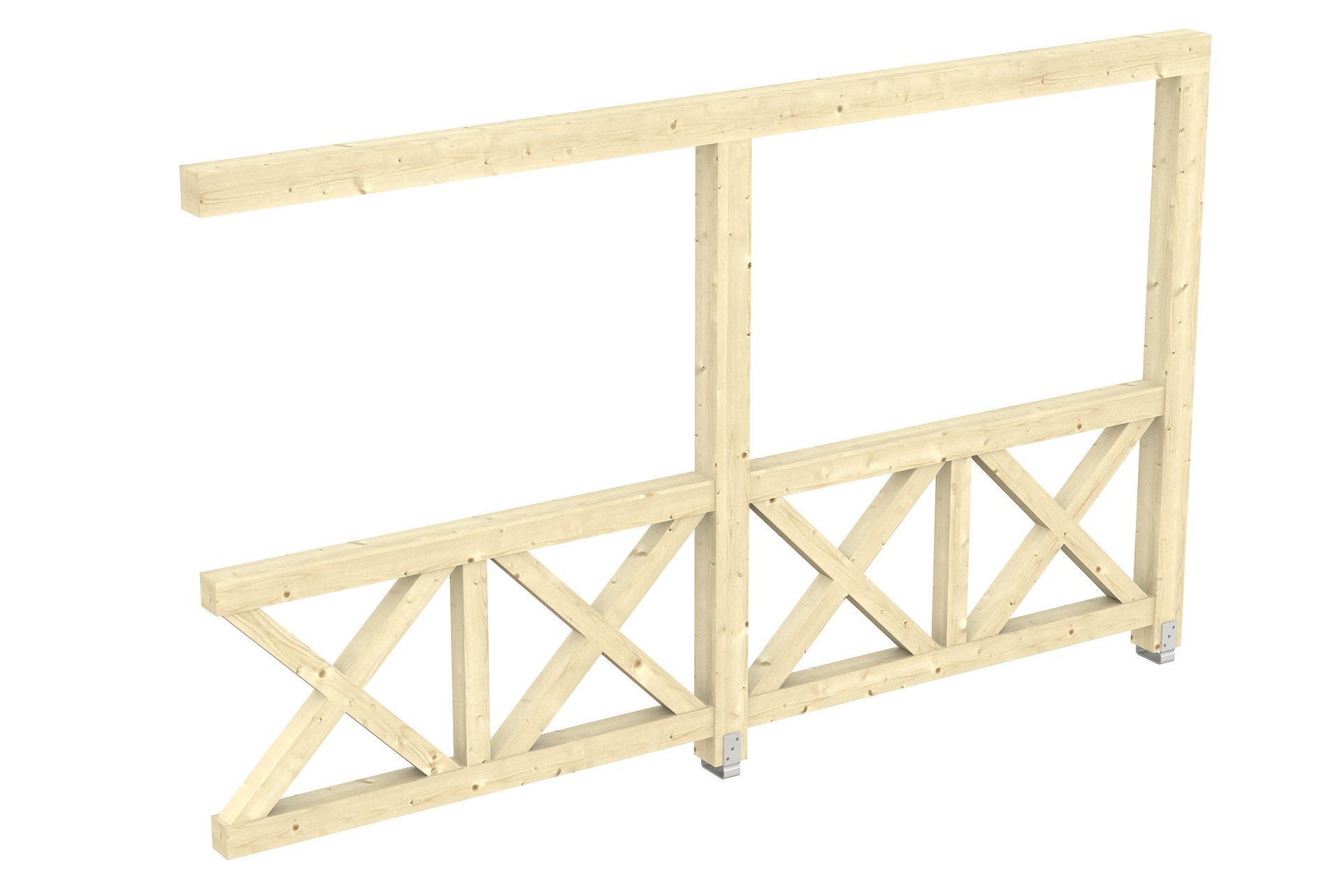 Seitenwand Andreaskreuz, Wandanbau Fichte 1 Seitenwand Andreaskreuz, Wandanbau Fichte