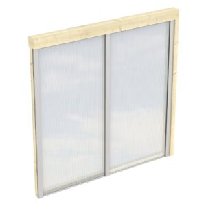 Seitenwand m. Polycarbonat, Wandanbau Fichte