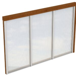 Seitenwand m. Polycarbonat, Wandanbau Fichte