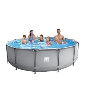 Stahlrahmenpool-Set mit Filterpumpe, grau