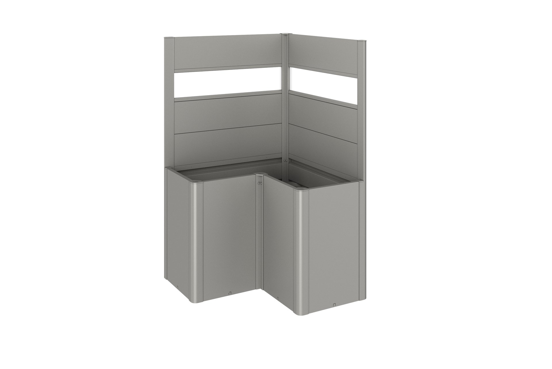 Sichtschutz zu Pflanzbeet Belved. L-Form mit Acrylglas 1 Sichtschutz zu Pflanzbeet Belved. L-Form mit Acrylglas