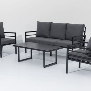 Loungeset Forno, anthrazit, 4-teilig, Aluminium, anthrazit
