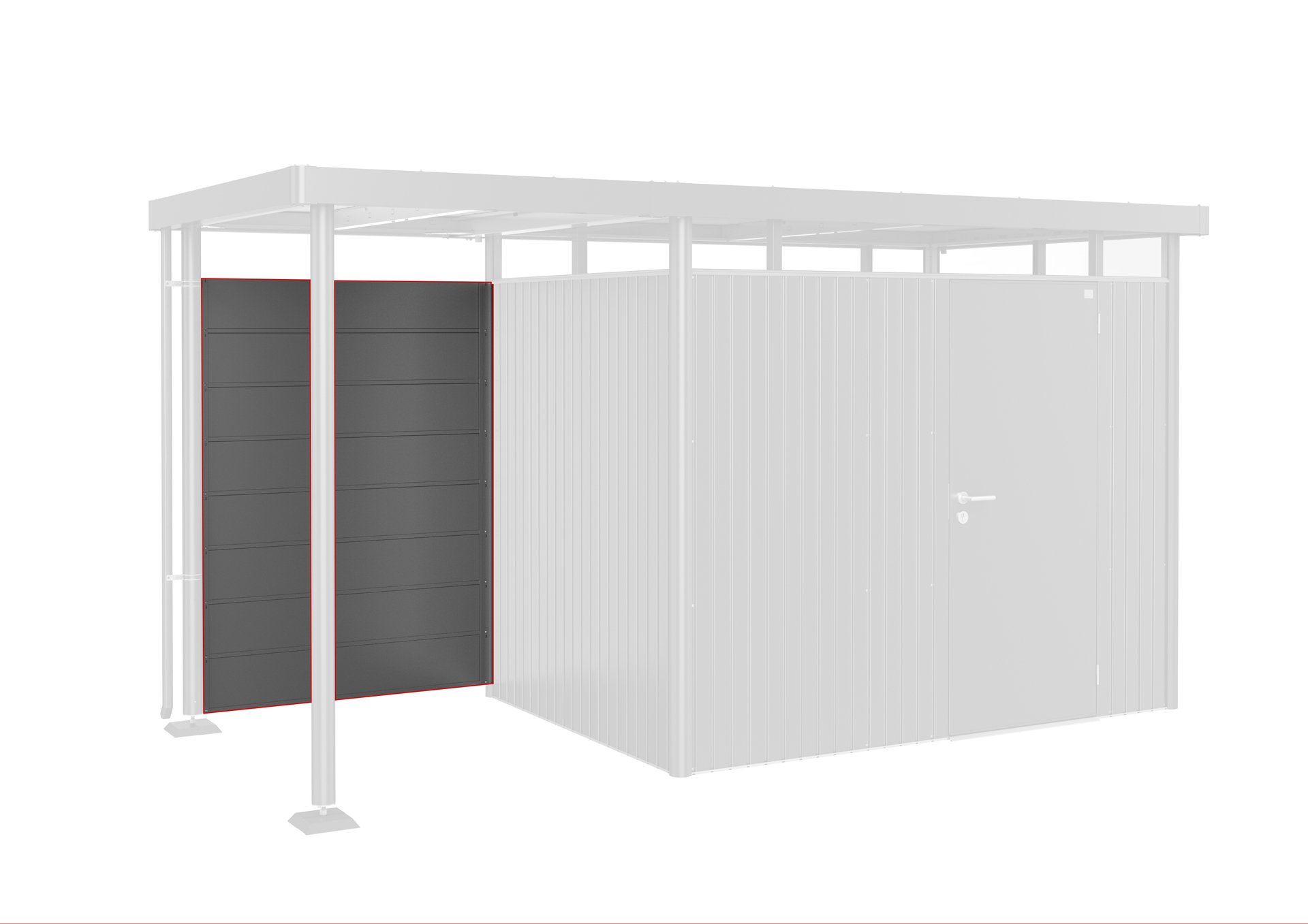 Rückwand für Seitendach Gr. S für Gr. H2-H5 1 Rückwand für Seitendach Gr. S für Gr. H2-H5