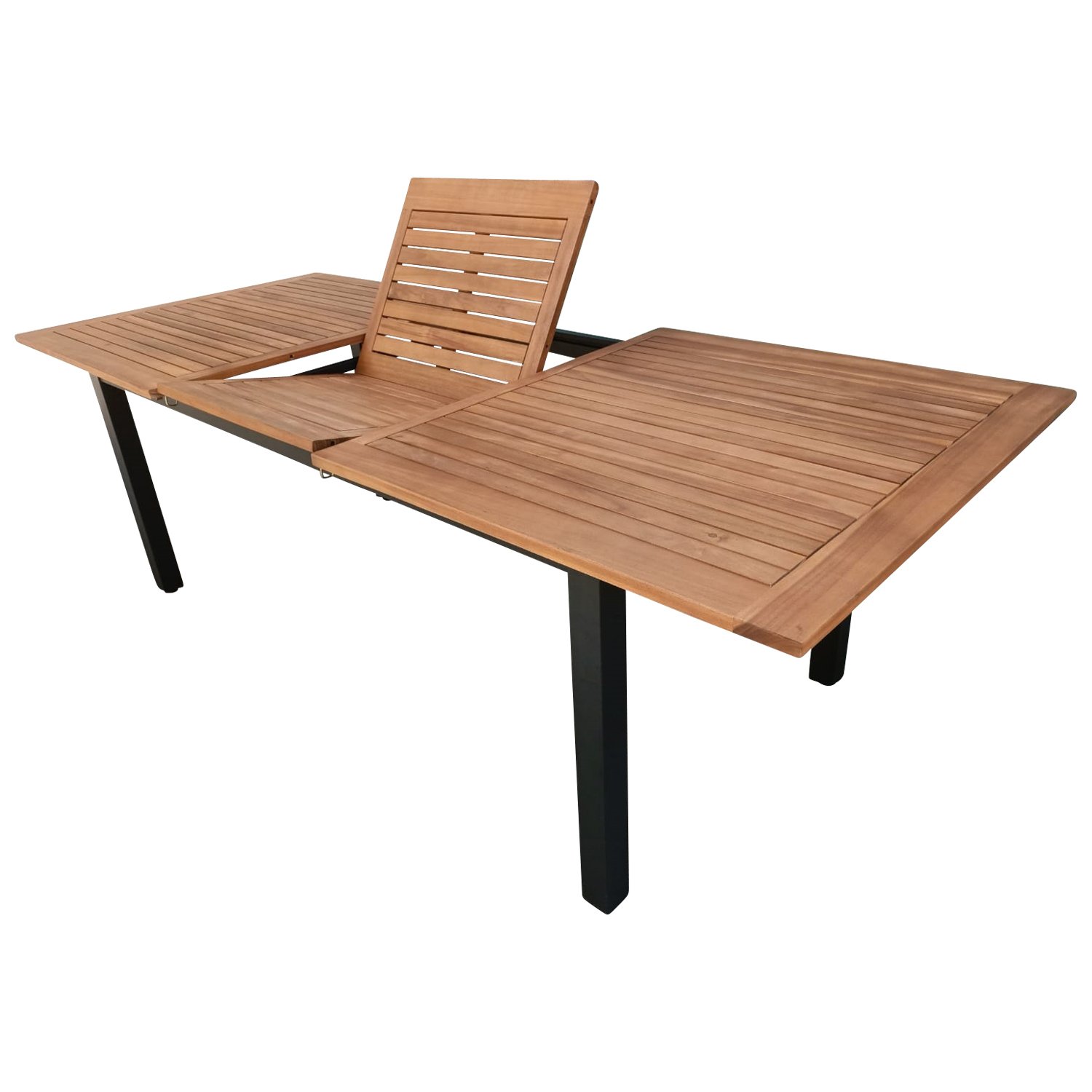 Ausziehtisch Aluminium/Akazie 1 Ausziehtisch Aluminium/Akazie