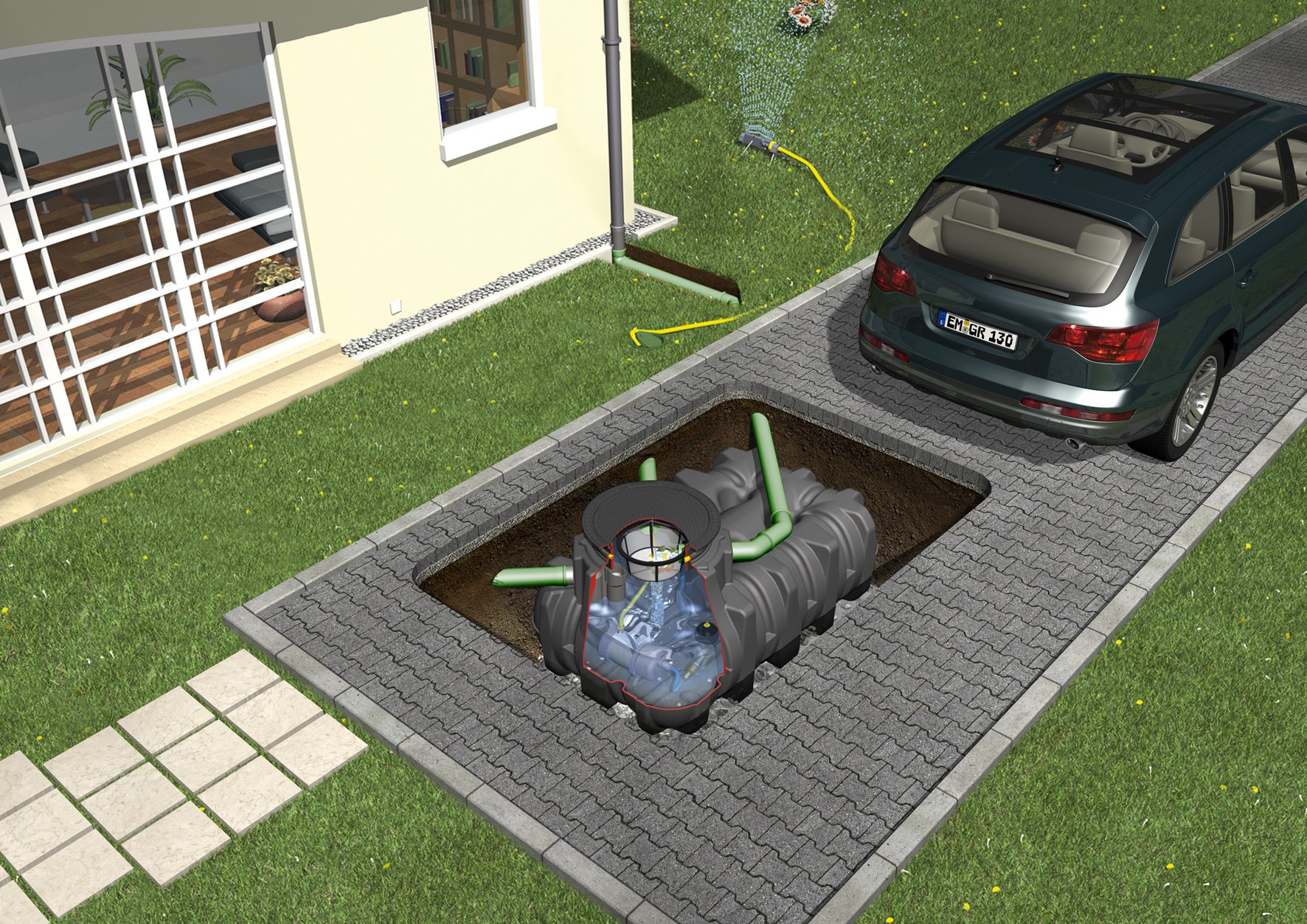 Flachtank Platin-Paket Garten-Komfort, PKW-befahrbar 1 Flachtank Platin-Paket Garten-Komfort, PKW-befahrbar